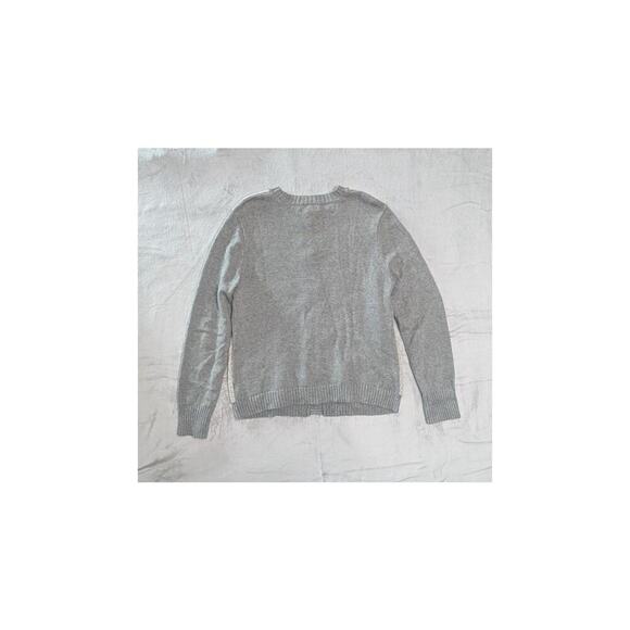 Chaps Sweater XL Buttondown cotton blend two-tone gray nerdy grandpacore - Picture 2 of 8